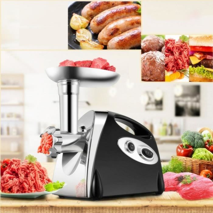Hachoir à Viande Électrique SINZUX 2800W - 3 Disques Inox | Saucisses, Kubbe Et Plus | Noir