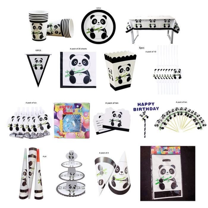 Set De Decoration Pour Enfant Anniversaire Soiree Theme De Panda 10 Pcs Cartes D Invitation Panda 12 Pcs Sac Cadeau Panda Achat Vente Faire Part Invitation Set De Decoration Pour Enfant Cdiscount