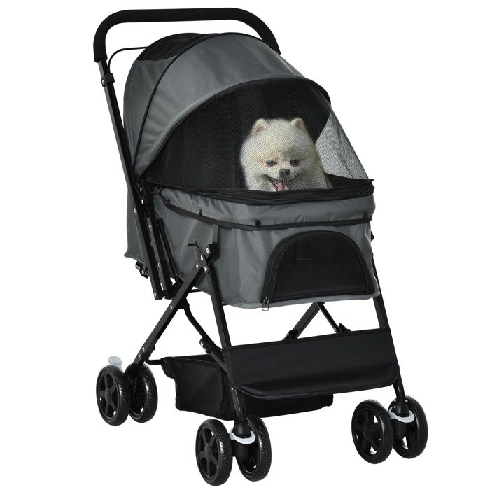 Poussette buggy pliable chien 76x52x95cm Gris Cdiscount