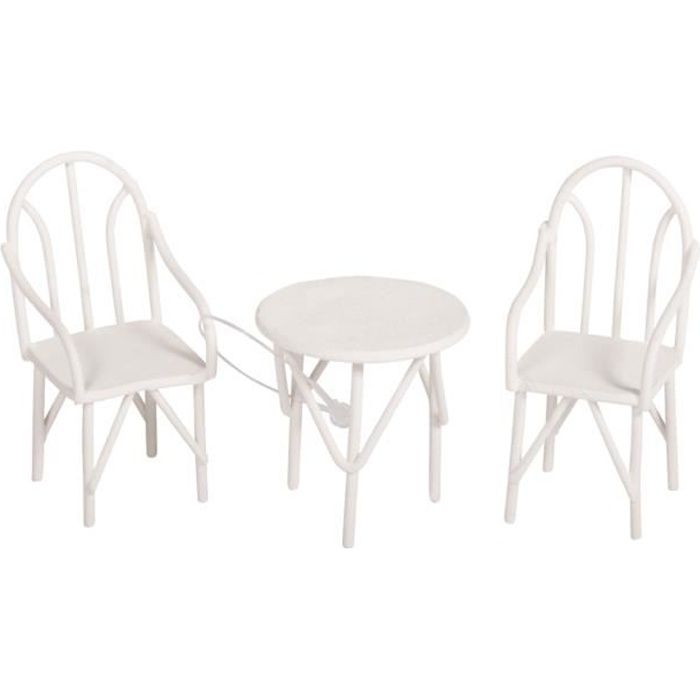 Ensemble de sièges - sct. - 2 chaises + 1 table - Blanc - Jardin - Extérieur Ensemble de sièges - sct. - 2 chaises + 1 table - Blanc - Jardin - Extérieur