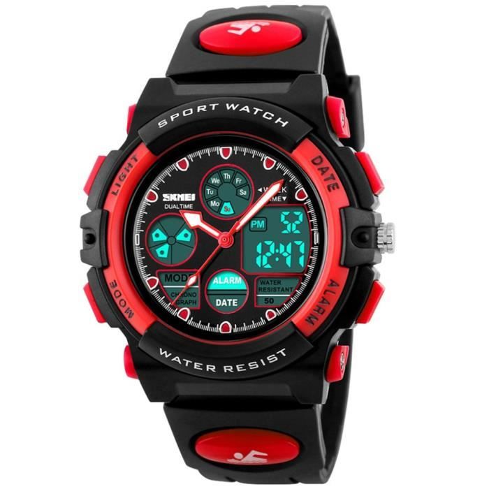 Montre Garcon Enfant Fille Sport Marque etanche bracelet numerique