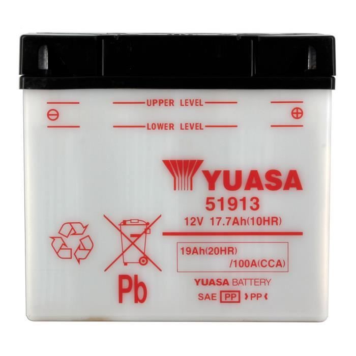 YUASA - Batterie Moto 12V Avec Entretien Sans Pack Acide 51913