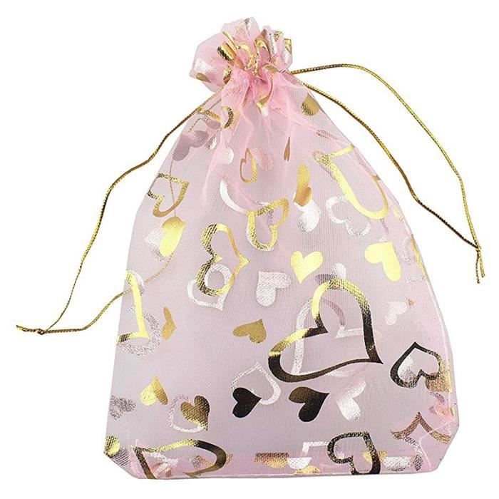100 Sachets En Organza 9x12cm Avec Cordon - Noirs, Pour Cadeaux, Mariage, Bijoux, Dragées, Lavande