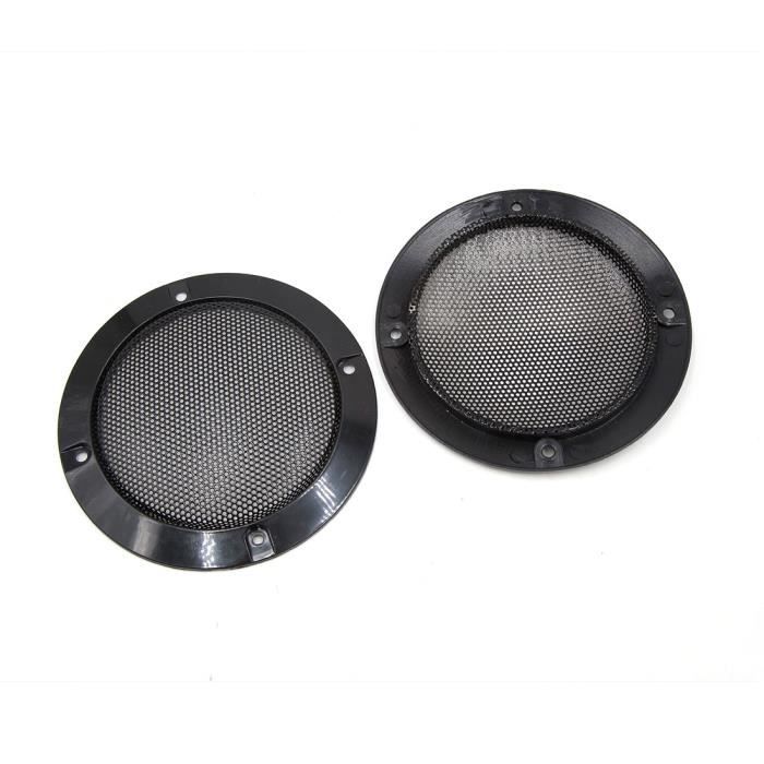 sourcingmap/® 2pcs 2.6 chromage Voiture Audio Subwoofer caisson protecteur grille Grill