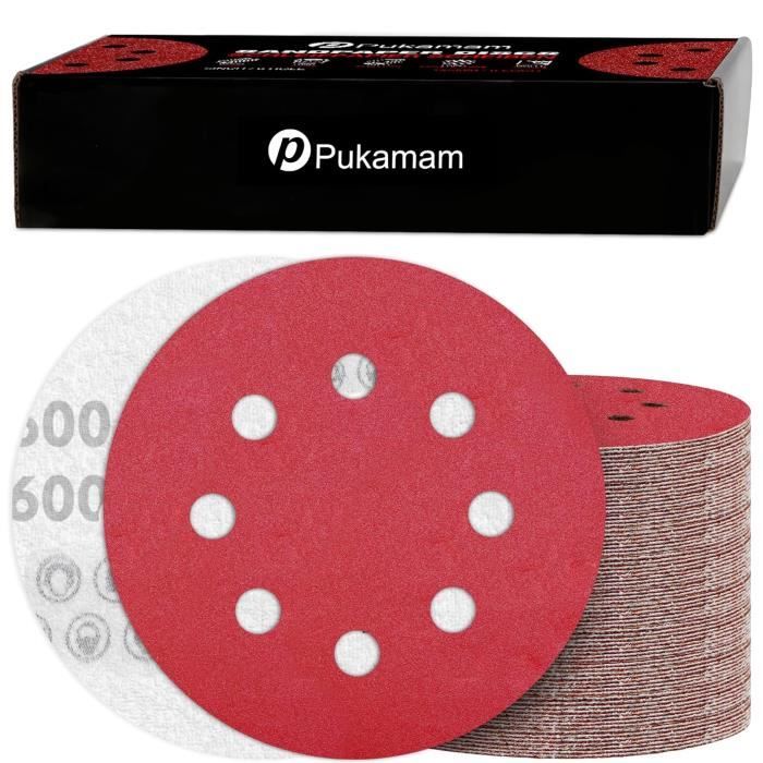 140 Disques Abrasifs 125mm Velcro – Grain 40 60 80 120 180 240 400 – Papier Ponceuse Excentrique Bois Métal Peinture