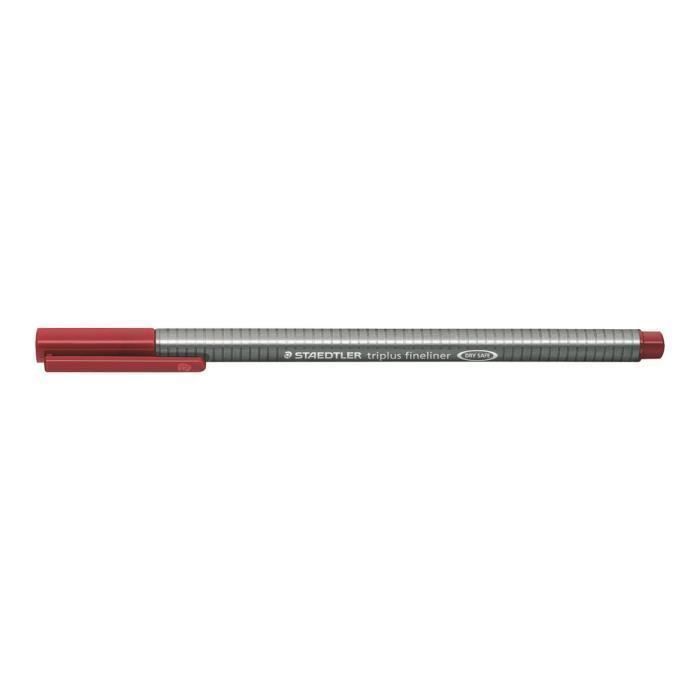 Feutre Staedtler Triplus Fineliner - Pointe Superfine 0.3 Mm - Forme Triangulaire Ergonomique - Encre Acajou DRY SAFE