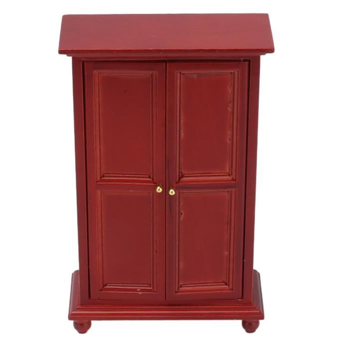 Healifty Mini armoire en bois pour maison de poupée - Violet - Mobilier miniature - Modèle 1 : 12 - Pour maison de poupée, chambre à coucher, salon, accessoires de décoration de micro-paysage