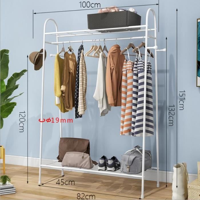 AJA Support Vêtements Campagne Vieux Blanc Dielengarderobe Millésime Armoire Métal 