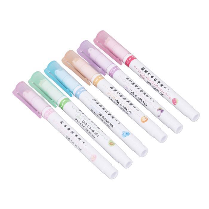Set De 8 Marqueurs à Courbes – Double Pointe, 8 Formes Et Couleurs – Idéal Pour Bullet Journal, Dessin Et Projets Créatifs