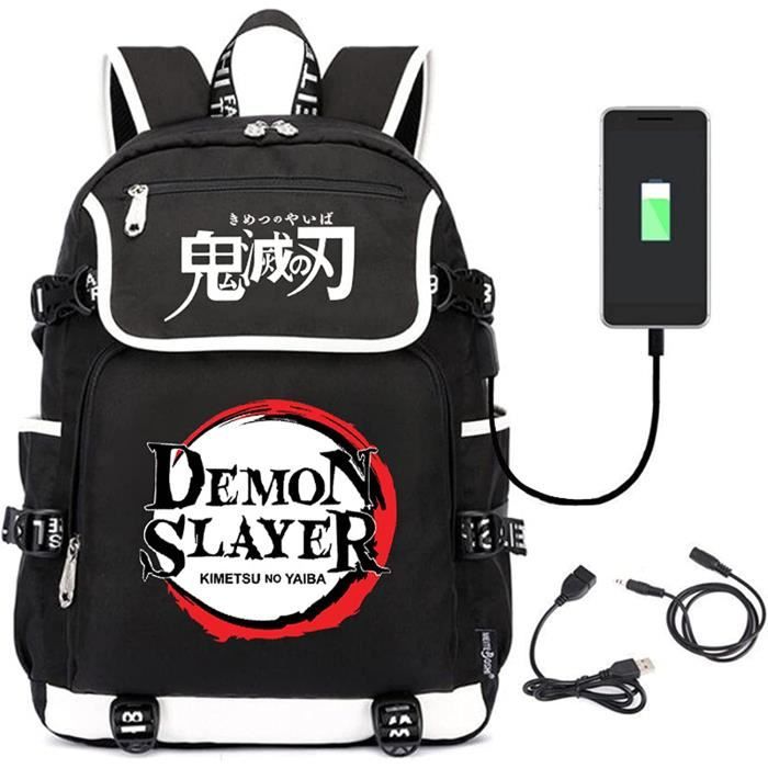Sac école Toile Anime Sac à Dos Anime Demon Slayer - Kamado Tanjiro & Nezuko - 15 Sac école 15 Pouces Uni