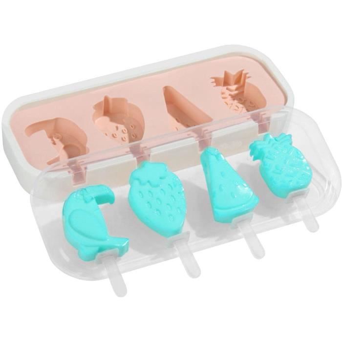 Lot De 8 Moules à Glace En Silicone Réutilisables - Pour Glaces à L'eau, Format Popsicle, 100 Ml Chacun