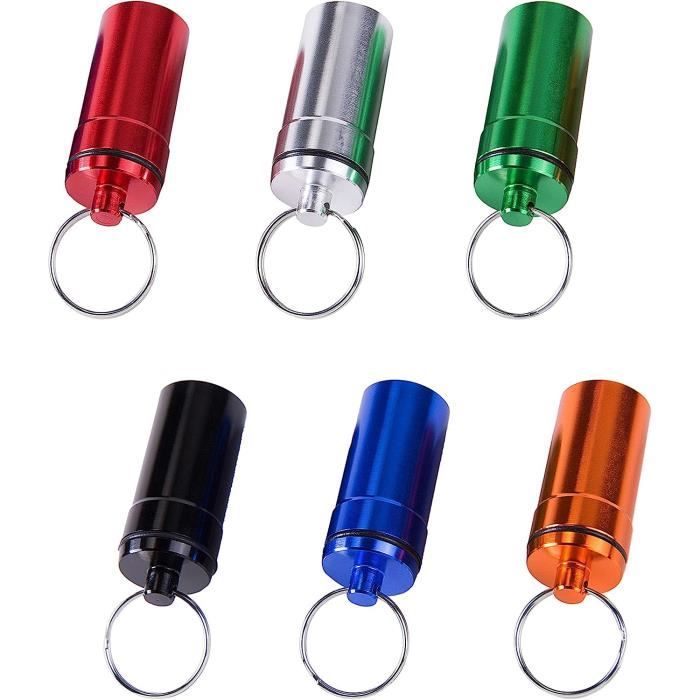 Porte-clés Porte-pilule En Laiton - Mini Boîte à Médicaments Jaune, 67mm