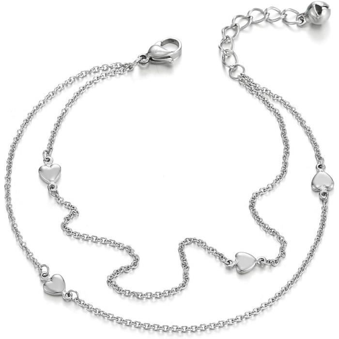 Bracelet Chaîne à Maillons Argenté Réglable - Style Métal Charm - Neuf Avec étiquettes