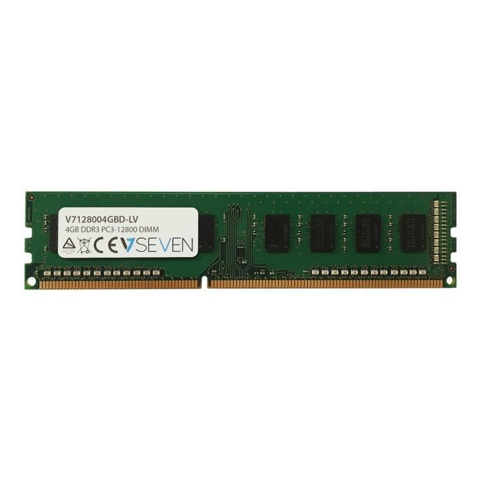 V7 Module de RAM - 4 Go (1 x 4 Go) - DDR3-1600/PC3L-12800 DDR3 SDRAM - CL11 - 1,35 V - Non-ECC - Non bufferisé - 240 Aiguilles