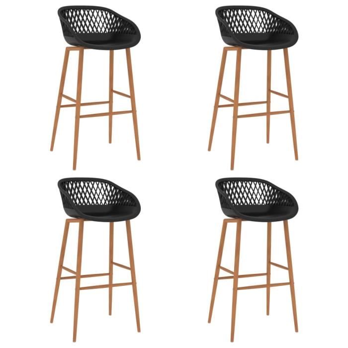 "promo"tabouret haut lmt - chaises de bar lot de 4 noir 25,5kg