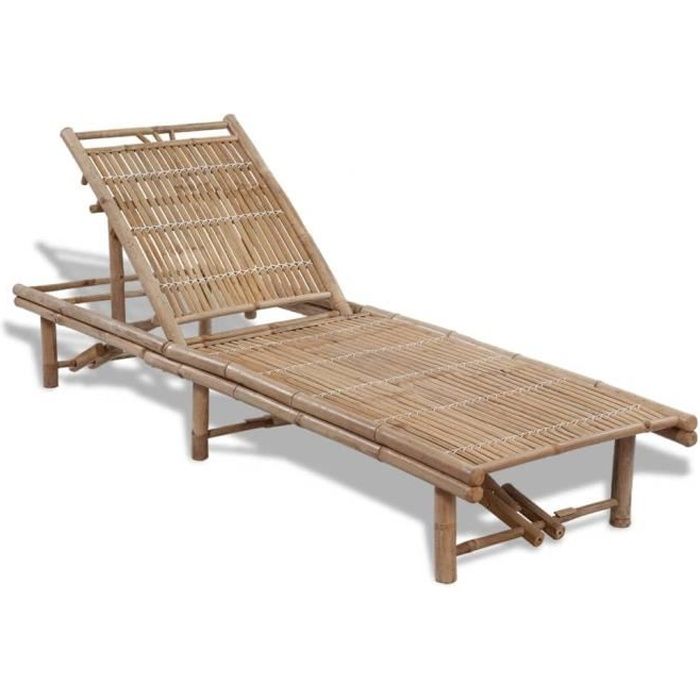 vidaXL Chaise Longue Double Bambou