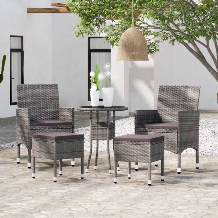 vidaXL Salon de jardin aluminium 5 pièces