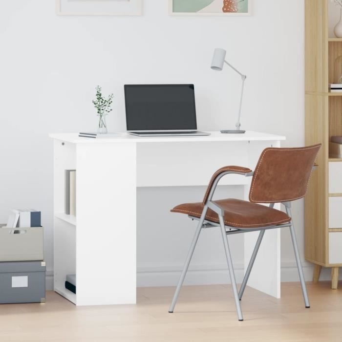 vidaXL Bureau Blanc 100x55x75 cm Bois dingénierie 823024