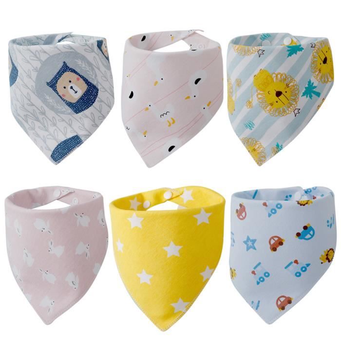 6 Pcs Bavoir Bebe Etanche Double Face Triangle Coton Serviette De Salive Salle A Manger Bavoir Cdiscount Puericulture Eveil Bebe