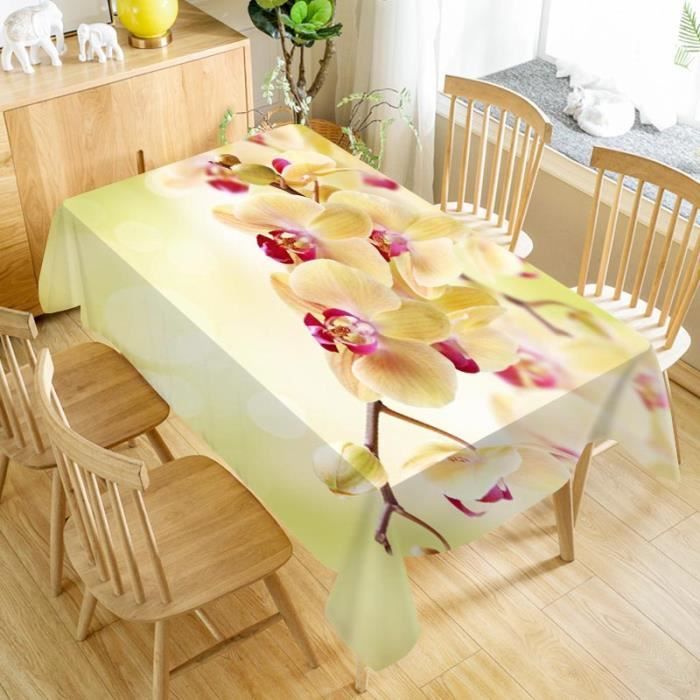 NAPPE DE TABLE ,tablecloths 12140X250cmFleur'orchidée Nappe Lavable Tissu Épaissir Oxford