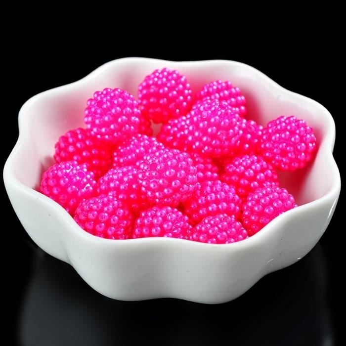 50 Perles Rondes En Acrylique Vieux Rose Marbré 8mm - Lot Pour Création De Bijoux