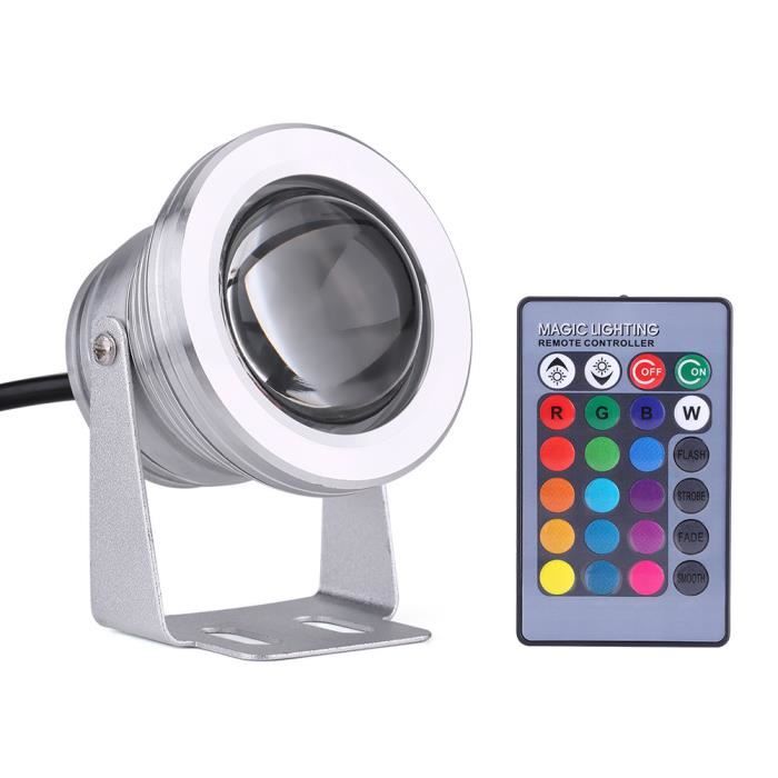 Projecteur LED Piscine RGB 36W IP68 - Télécommande Incluse - 12V AC/DC - Éclairage Aquarium Et Jardin