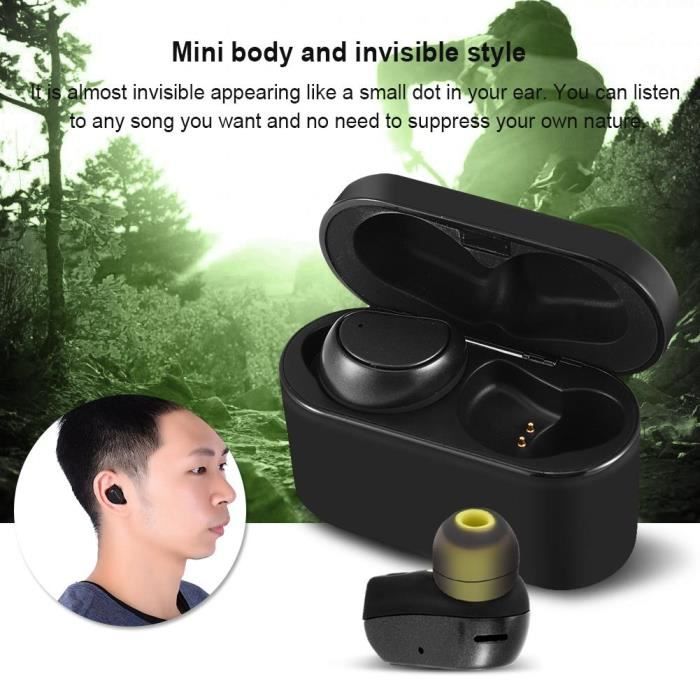 Mini Écouteurs Bluetooth Invisible Sans fil InEar HiFi Stéréo Subwoofer ÉcouteursDQ FRANCE