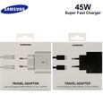 Chargeurs,Original 45W Samsung S20 chargeur Super rapide adaptatif charge rapide type C à type c câble pour - Type EU-Black charger-1