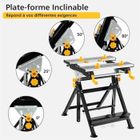 COSTWAY Établi Pliable Avec Plateforme Inclinable - 7 Hauteurs Réglables - 100kg Capacité - Aluminium Et Métal