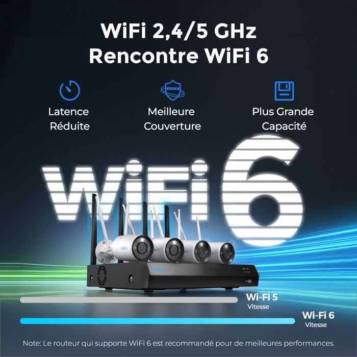 Reolink Kit Vidéo Surveillance,12CH 2To WiFi6 NVR et 4X 8MP Bullet ...