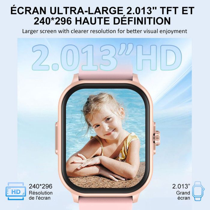 Montre Connectée Femme CASCHO 1,85" HD - Appels Bluetooth, Fréquence Cardiaque, SpO2, 120 Modes Sport, IPX7 étanche - Compatible Android IOS