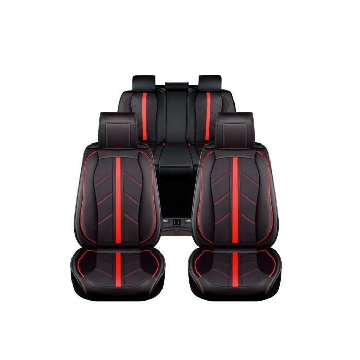 Housse Siège Voiture Pour PEUGEOT 206 307SW 308 407 408 508sw 208 2008 3008 4008 5008 Accessoires Intérieurs 1 Housse De Siège De Voiture Universelle En Cuir PU Housses Siège Auto(Black Coffee 1 Seat