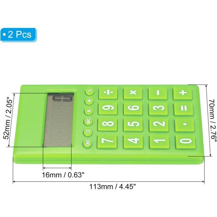 Lot De 18 Calculatrices De Poche En Vrac - Petites Calculatrices Basiques à 4 Fonctions, Mini Affichage à 8 Chiffres Pour La Maison, Le Bureau, L'École (9 Couleurs
