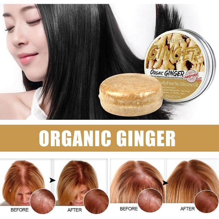 Shampoing Solide Au Gingembre Pour Repousse Et Anti-chute Des Cheveux - Savon Barre Naturel - Neuf