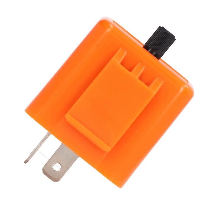 Relais Clignotant 2 Broches 12V Orange - Réglable Pour Moto LED, Évite Clignotement Rapide