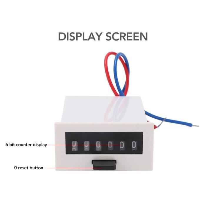 Compteur électromagnétique 6 Chiffres – Totalisateur Numérique LY-0612V, Pour Comptage Rapide