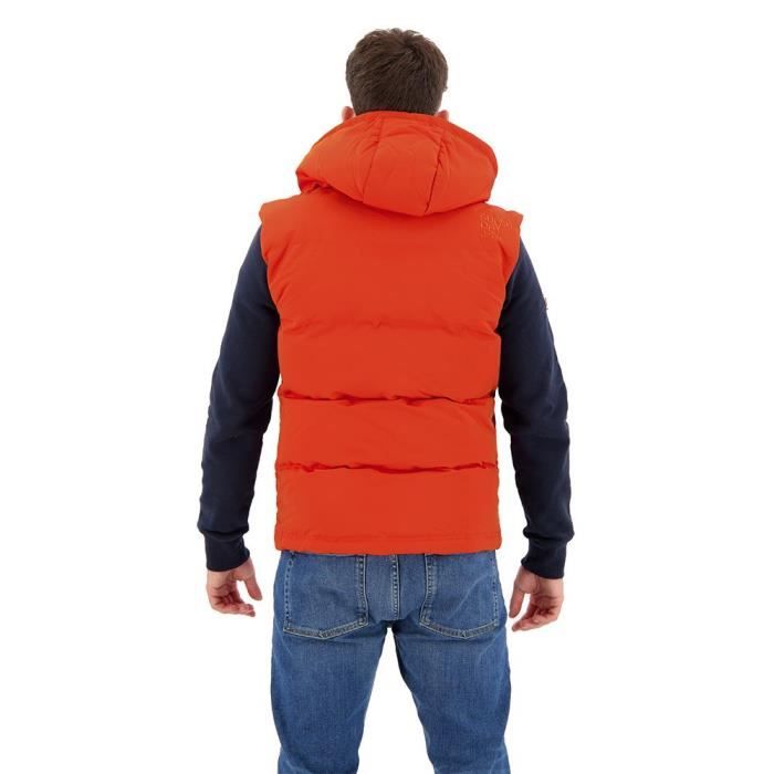 Gilet à Capuche Superdry Everest - Coupe Matelassée, Couleur Noir, Taille XL Homme