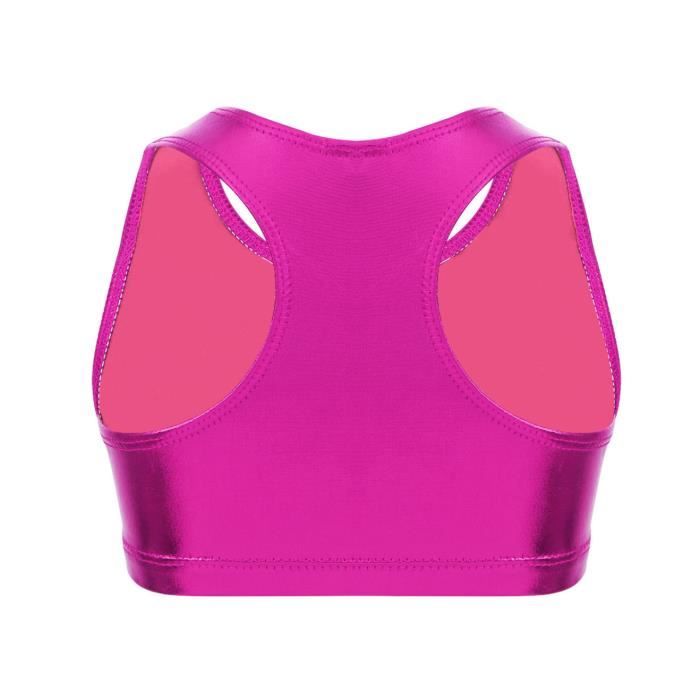 Débardeur Métallisé Pour Fille Danse/gymnastique - Bretelles Spaghetti, Polyester élastique, Pour Spectacle, Carnaval
