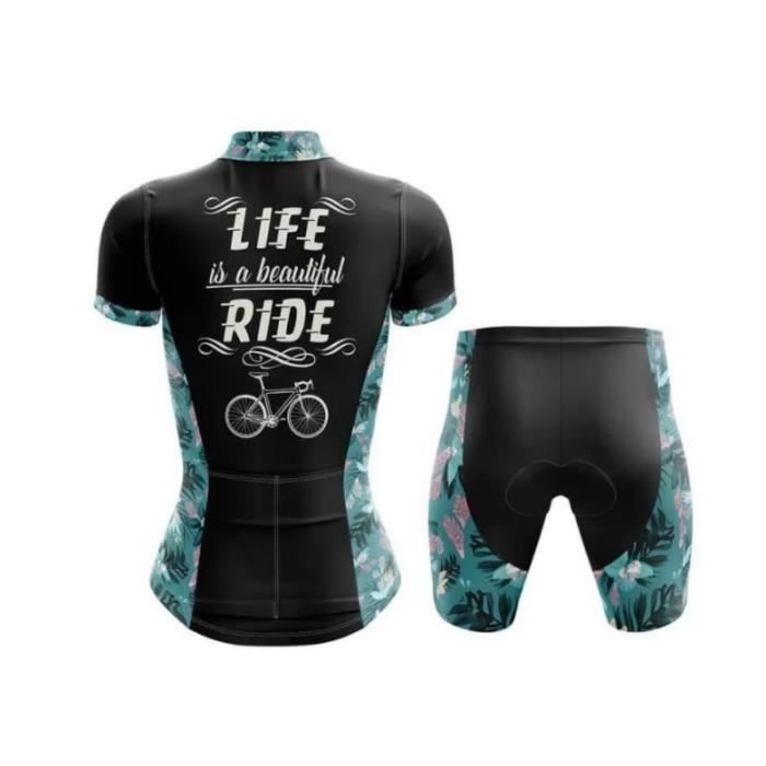 Peace Love Cycling Maillot de Spécial Cyclisme Femme Sport Manches
