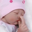 Poupée Bébé Reborn Fille en Silicone Souple - DOLL - ZIYIUI - 22 Pouces 55 cm - Rose - Jouet Simulation 2080-2