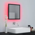 \397457\ Miroir décoratif | Miroir LED de salle de bain Noir brillant 40x8,5x37cm Aggloméré Meuble d'excellent-2