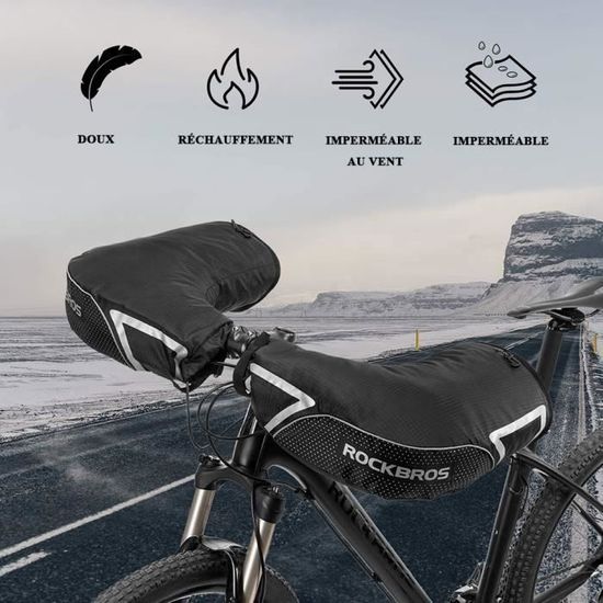 ROCKBROS Gants De Cyclisme Hiver Homme/femme – Chauds, Coupe-vent, Tactiles, Antidérapants
