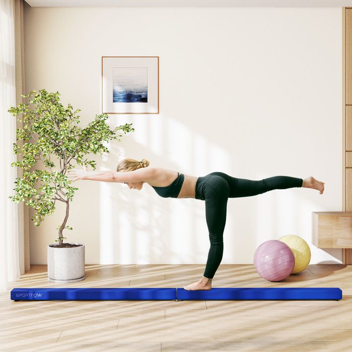 Poutre Gymnastique Pliable 240/270/300 Cm – Cuir PU, Mousse Haute Densité, Antidérapante + Sac De Transport