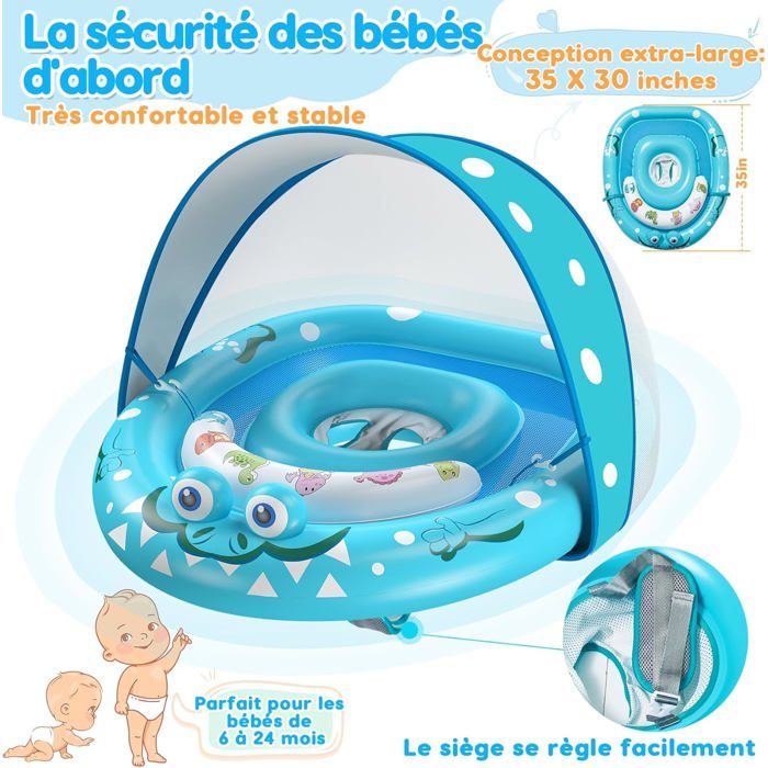 MTEVOTX - Piscine Bebe Anneau de Bain Enfant - Bouée Bébé Piscine - Une
