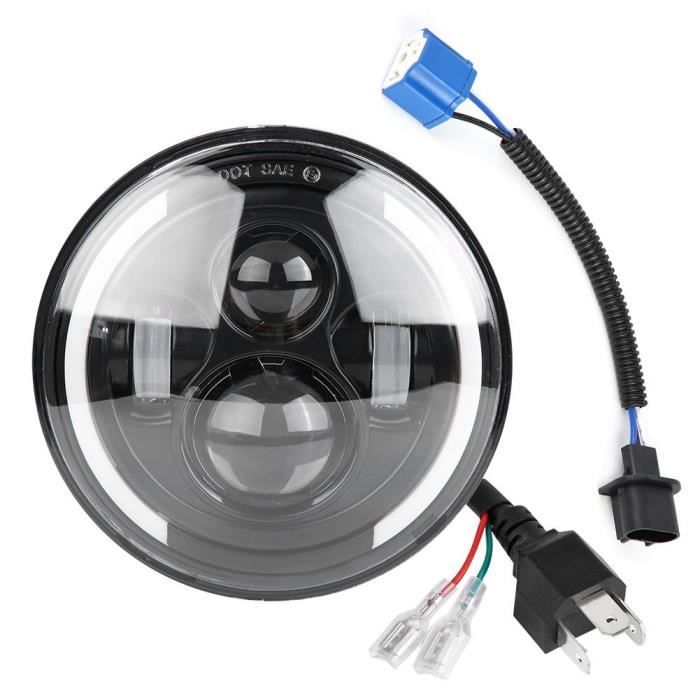 Kit 2 Phares LED Ronds 7" Avec Halo DRL Pour Jeep Wrangler JK - Noir - Neuf - Garantie 5 Ans