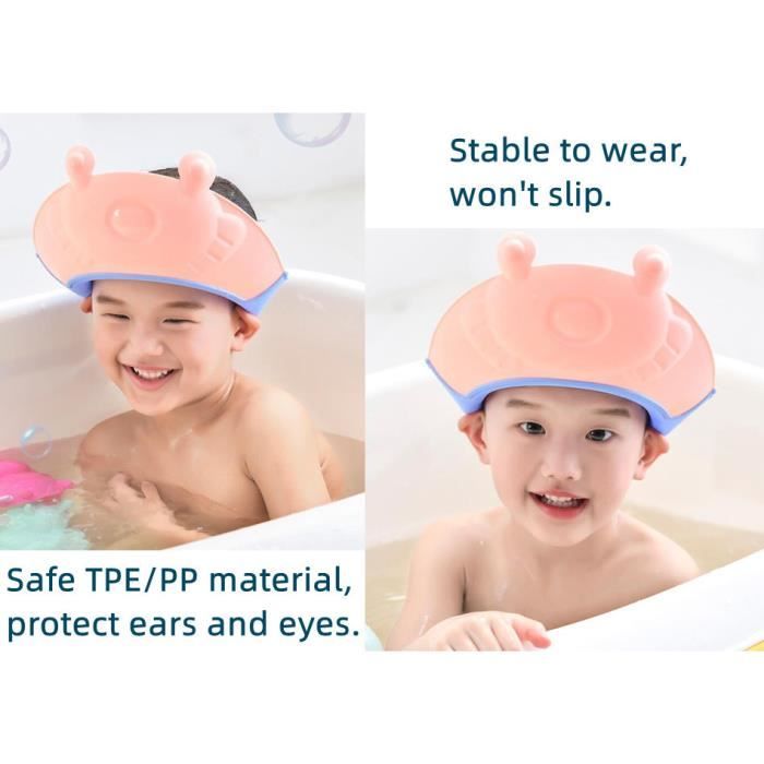 Bonnet de douche réglable pour enfants, accessoires de bain pour