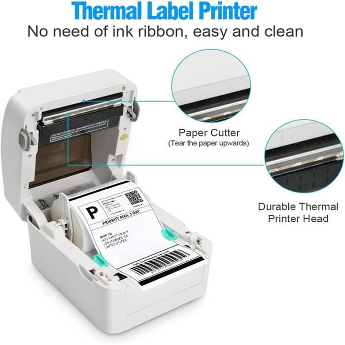 Imprimante d'étiquettes Imprimante d'étiquette d'expédition thermique de 4  pouces 25-115mm d'autocollant de code à barres d'au[775] - Cdiscount  Informatique