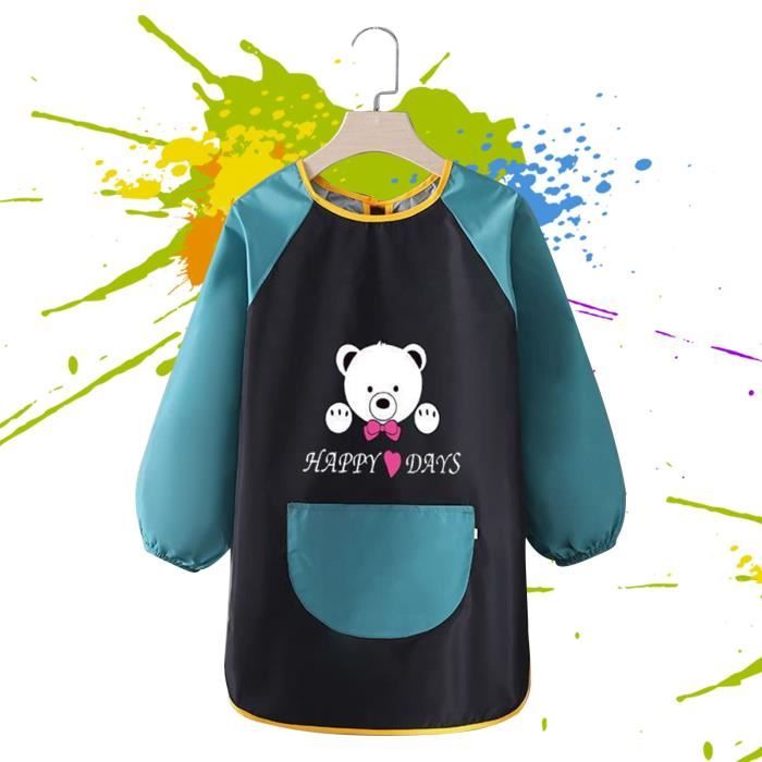 Tablier Peinture Enfant Imperméable - Blouse Avec Capuche Et Poches - 7-12 Ans - Cadeau Créatif