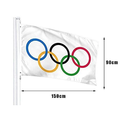 TopAAA Bannière drapeau olympique en nylon 0,9 x 1,5 : : Sports et  Plein air