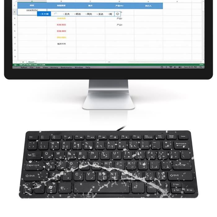 Usb Mini clavier slim pour pc bureau et portable bilingue Arabe/Français à  prix pas cher